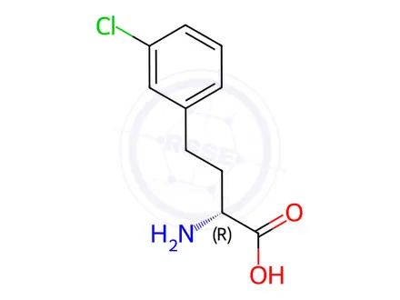 Chemical structure of (R)-2-amino-4-(3-chlorophenyl)butanoic acid