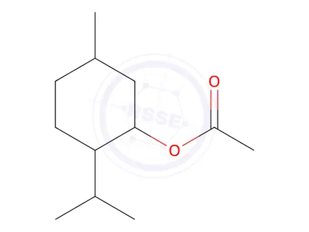 Chemical structure of rel-(1R,2R,5S)-2-isopropyl-5-methylcyclohexyl acetate