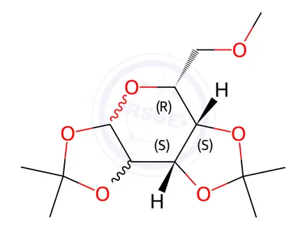 Chemical structure of 6-O-methyl-1,2,3,4-di-O-isopropylidene-D-galactopyranose