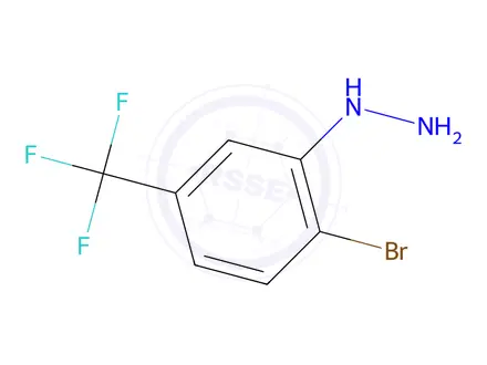 Chemical structure of 2-Bromo-5-(trifluoromethyl)phenylhydrazine hydrochloride