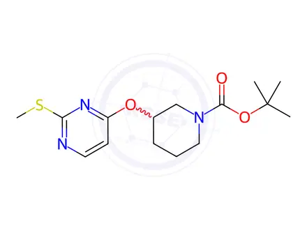 Chemical structure of tert-Butyl 3-((2-(methylthio)pyrimidin-4-yl)oxy)piperidine-1-carboxylate
