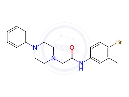 Chemical structure of N-(4-bromo-3-methylphenyl)-2-(4-phenylpiperazin-1-yl)acetamide