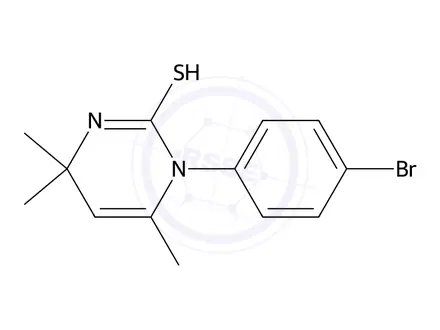 Chemical structure of 1-(4-Bromophenyl)-4,4,6-trimethyl-1,4-dihydropyrimidine-2-thiol