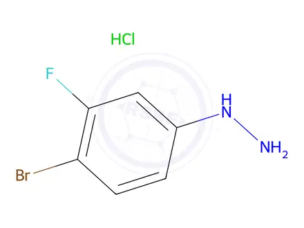 Chemical structure of Hydrazine, (4-bromo-3-fluorophenyl)-, hydrochloride (1:x)