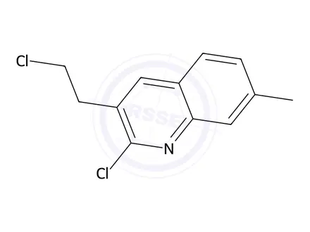 Chemical structure of 2-Chloro-3-(2-chloroethyl)-7-methylquinoline