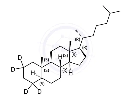 Chemical structure of 5α-Cholestane-2,2,4,4-d4