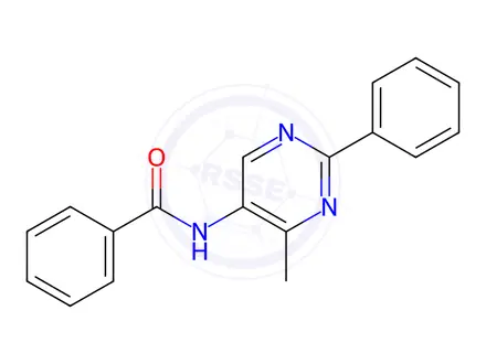 Chemical structure of Benzamide, N-(4-methyl-2-phenyl-5-pyrimidinyl)-