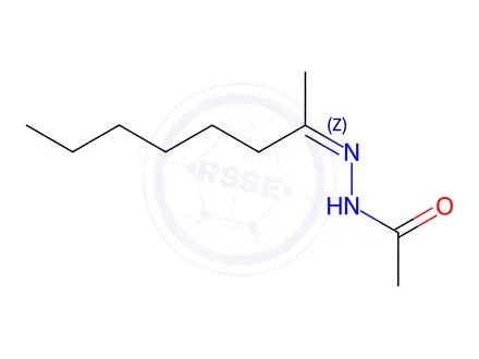 Chemical structure of Acetic acid, (1-methylheptylidene)hydrazide (9CI)