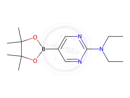 Chemical structure of N,N-Diethyl-5-(4,4,5,5-tetramethyl-1,3,2-dioxaborolan-2-yl)pyrimidin-2-amine
