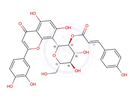Chemical structure of Orientin 2’’O-p-trans-coumarate