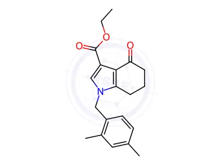 Chemical structure of Ethyl 1-(2,4-dimethylbenzyl)-4-oxo-4,5,6,7-tetrahydro-1H-indole-3-carboxylate