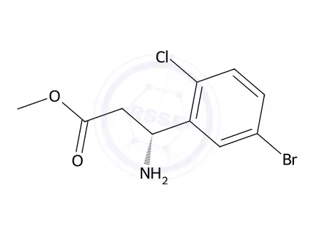 Chemical structure of Methyl (R)-3-amino-3-(5-bromo-2-chlorophenyl)propanoate