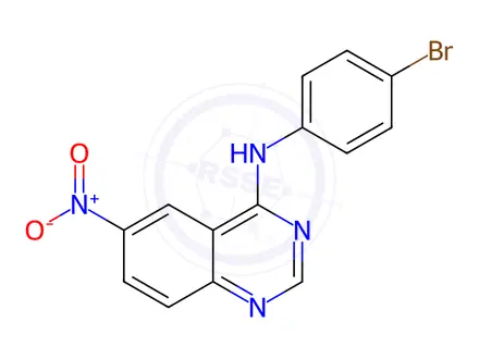 Chemical structure of N-(4-Bromophenyl)-6-nitroquinazolin-4-amine
