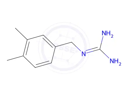Chemical structure of N-[(3,4-Dimethylphenyl)methyl]guanidine