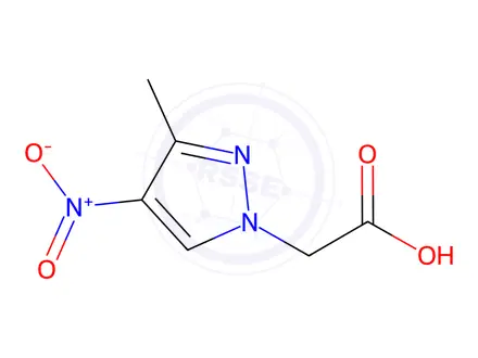 Chemical structure of (3-methyl-4-nitro-1H-pyrazol-1-yl)acetic acid