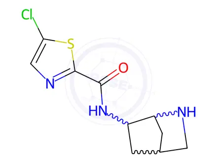 Chemical structure of N-(2-Azabicyclo[2.2.1]heptan-6-yl)-5-chlorothiazole-2-carboxamide