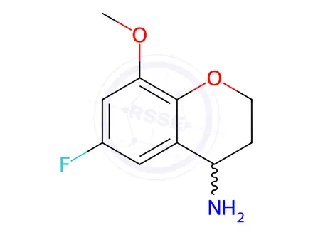 Chemical structure of 6-FLUORO-8-METHOXY-3,4-DIHYDRO-2H-1-BENZOPYRAN-4-AMINE