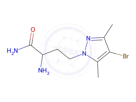 Chemical structure of 2-Amino-4-(4-bromo-3,5-dimethyl-1h-pyrazol-1-yl)butanamide
