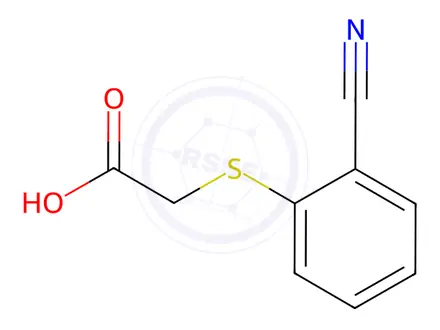 Chemical structure of 2-[(2-Cyanophenyl)sulfanyl]acetic acid