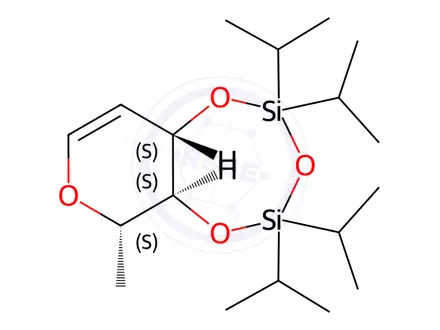 Chemical structure of 3,4-O-(1,1,3,3-Tetraisopropyl-1,3-disiloxanediyl)-L-rhamnal