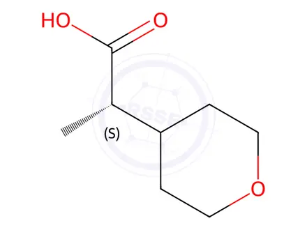 Chemical structure of (S)-2-(Tetrahydro-2H-pyran-4-yl)propanoic acid