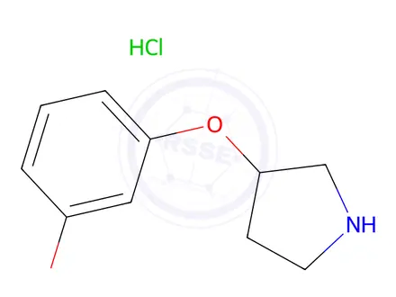 Chemical structure of 3-(3-Methoxyphenoxy)pyrrolidine--hydrogen chloride (1/1)