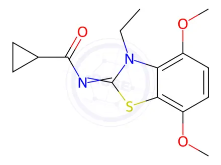 Chemical structure of N-(3-Ethyl-4,7-dimethoxybenzo[d]thiazol-2(3H)-ylidene)cyclopropanecarboxamide