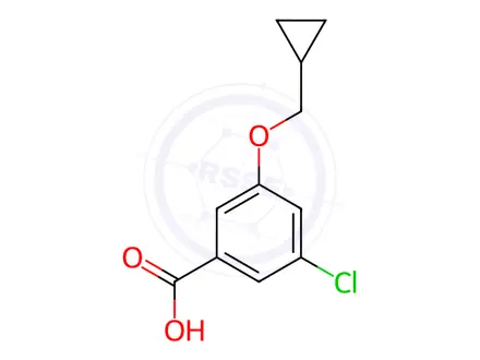 Chemical structure of Benzoic acid, 3-chloro-5-(cyclopropylmethoxy)-