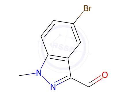 Chemical structure of 5-Bromo-1-methyl-1H-indazole-3-carbaldehyde