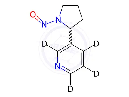 Chemical structure of N-Nitrosonornicotine-[D4]