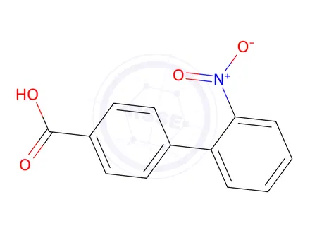 Chemical structure of 2'-Nitro-[1,1'-biphenyl]-4-carboxylic acid