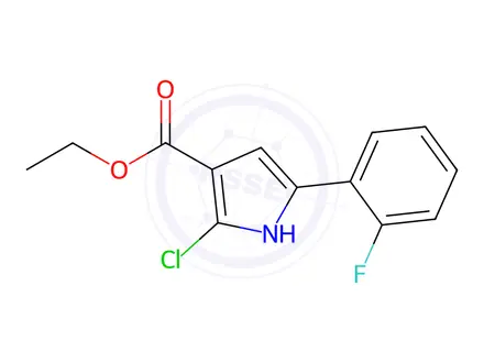 Chemical structure of Ethyl 2-chloro-5-(2-fluorophenyl)-1H-pyrrole-3-carboxylate
