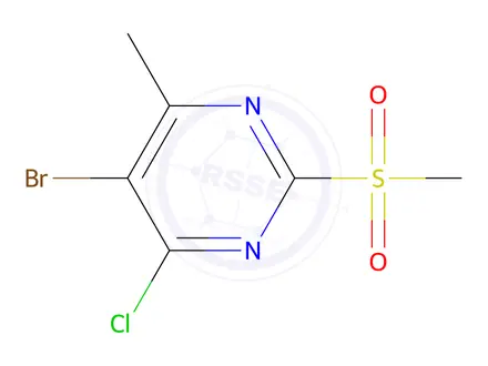 Chemical structure of 5-Bromo-4-chloro-6-methyl-2-(methylsulfonyl)pyrimidine