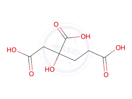 Chemical structure of (2R)-2-hydroxybutane-1,2,4-tricarboxylic acid