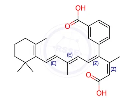 Chemical structure of 13-cis-12-(3'-Carboxyphenyl)retinoic acid