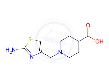 Chemical structure of 1-[(2-Amino-1,3-thiazol-4-yl)methyl]piperidine-4-carboxylic acid dihydrochloride