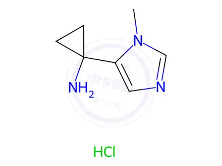 Chemical structure of 1-(1-Methyl-1H-imidazol-5-yl)cyclopropan-1-amine hydrochloride