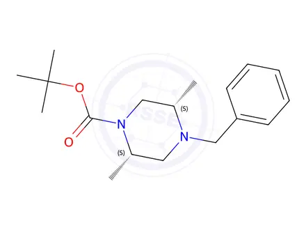 Chemical structure of (2s,5s)-4-Benzyl-2,5-Dimethyl-Piperazine-1-Carboxylic Acid Tert-Butyl Ester