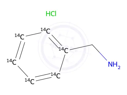 Chemical structure of BENZYLAMINE-RING-UL-14C HYDROCHLORIDE