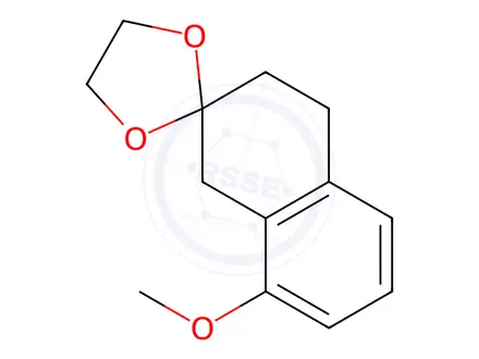 Chemical structure of Spiro[1,3-dioxolane-2,2'(1'H)-naphthalene], 3',4'-dihydro-8'-methoxy-