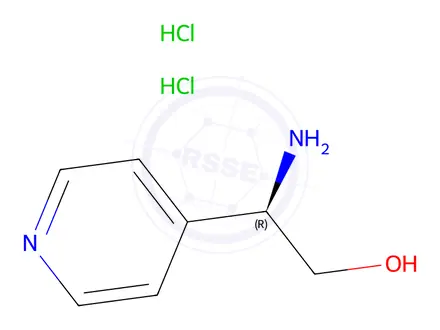 Chemical structure of (2R)-2-AMINO-2-(4-PYRIDYL)ETHAN-1-OL DIHYDROCHLORIDE