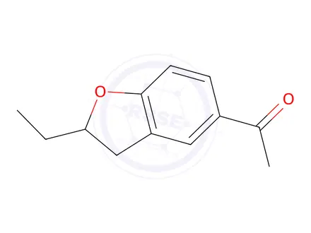 Chemical structure of 2-Ethyl-2,3-dihydro-5-acetylbenzofuran