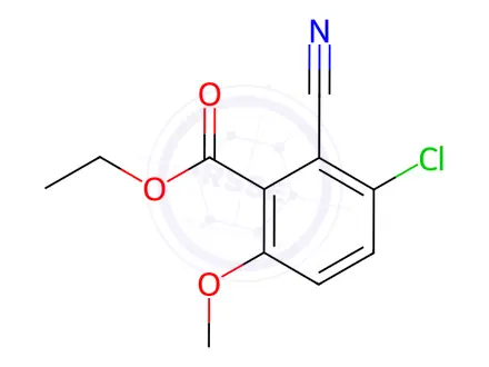 Chemical structure of Ethyl 3-chloro-2-cyano-6-methoxybenzoate