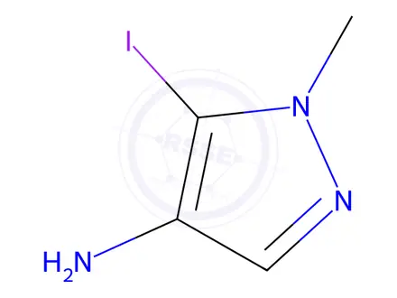 Chemical structure of 1H-Pyrazol-4-amine, 5-iodo-1-methyl-