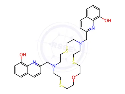 Chemical structure of 2,2'-[1-OXA-4,10,16-TRITHIA-7,13-DIAZACYCLOOCTADECANE-7,13-DIYLBIS(METHYLENE)]BIS-8-QUINOLINOL
