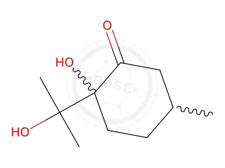 Chemical structure of Cyclohexanone, 2-hydroxy-2-(1-hydroxy-1-methylethyl)-5-methyl-