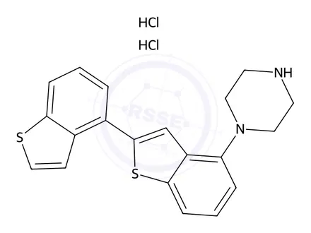 Chemical structure of 1-[2-(Benzothiophen-4-yl)benzothiophen-4-yl]piperazine
