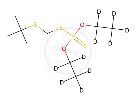 Chemical structure of Terbufos D10 (O,O-diethyl D10)