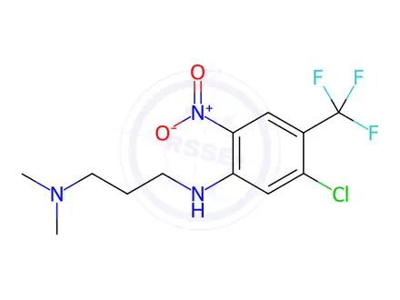Chemical structure of N1-[5-chloro-2-nitro-4-(trifluoromethyl)phenyl]-N3,N3-dimethylpropane-1,3-diamine