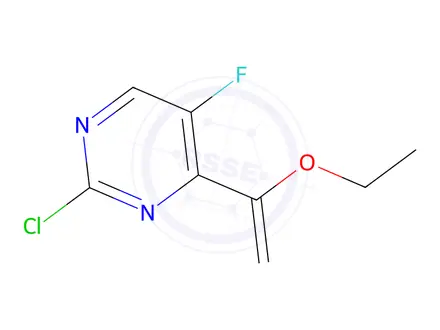 Chemical structure of 2-Chloro-4-(1-ethoxyvinyl)-5-fluoropyrimidine